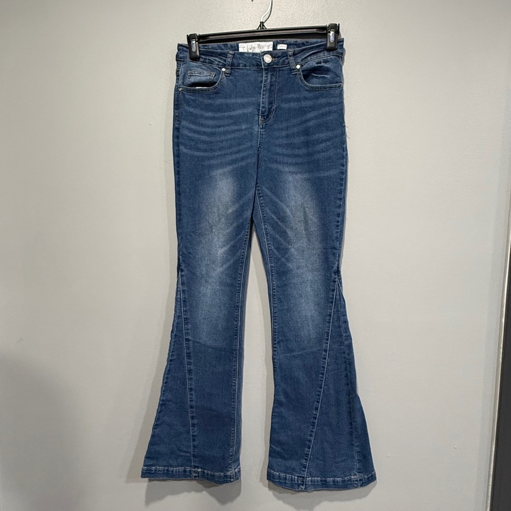 VTG Y2K Indigo Rein Curvy Flare Jeans Medium Wash High Rise Bell‎ Bottom